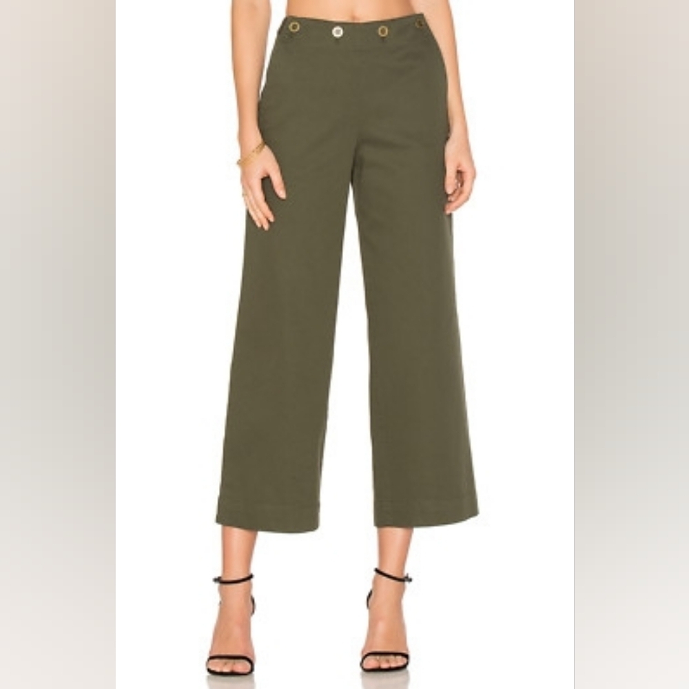Theory Namid TS Sailor Style 100% Cotton Wide Leg Pants